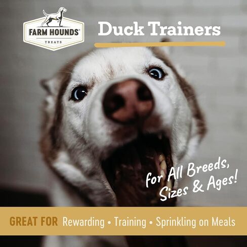 مدربو البط من Farm Hounds، علاجات تدريب ممتازة بحجم العض للكلاب الصغيرة والمتوسطة والكبيرة، لدغات طبيعية وصحية لجلسات تدريب الكلاب، علاج متشنج للكلاب، صنع في الولايات المتحدة الأمريكية، بطة 4.5oz in Kuwait