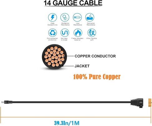 PolyEnergy Laptop Power Bank Portable Power Station DC5521 ConnectorTo DC Power Cord Cable for 12volt Car Refrigerator Portable Refrigerator in Saudi Arabia