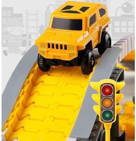 Construction Race Tracks for Kids Toys,305 pcs Tracks 2 Electric Toy Cars,4Construction Cars, DIY Collage Flexible Track Toys Set, Kids Gifts for 3 4 5 6 7 8 Year Old Boys and Girls Toys in Saudi Arabia