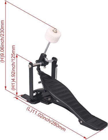 Yibuy Black Aluminum Rack Drum Pedal Set with Drum Beater Repair Kit in Saudi Arabia