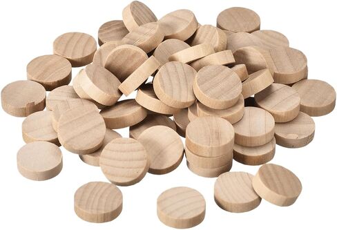 uxcell 60Pcs Flat Head Wood Plugs, 3/8 Inch Wooden Button Screw Plug Wood Plugs Screw Hole Covers for Furniture Tables Chairs in Saudi Arabia
