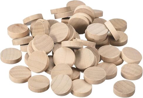 uxcell 60Pcs Flat Head Wood Plugs, 3/8 Inch Wooden Button Screw Plug Wood Plugs Screw Hole Covers for Furniture Tables Chairs in Saudi Arabia