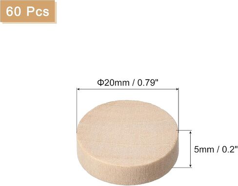 uxcell 60Pcs Flat Head Wood Plugs, 3/8 Inch Wooden Button Screw Plug Wood Plugs Screw Hole Covers for Furniture Tables Chairs in Saudi Arabia