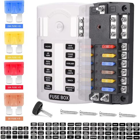 Low Cover 12-Way Automobile Fuse Socket with Lamp with Negative Screw Multi-Way Fuse Box in Saudi Arabia