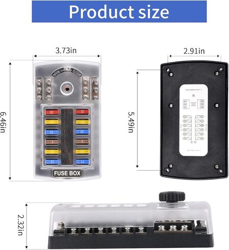 Low Cover 12-Way Automobile Fuse Socket with Lamp with Negative Screw Multi-Way Fuse Box in Saudi Arabia