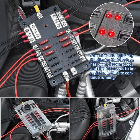 Low Cover 12-Way Automobile Fuse Socket with Lamp with Negative Screw Multi-Way Fuse Box in Saudi Arabia