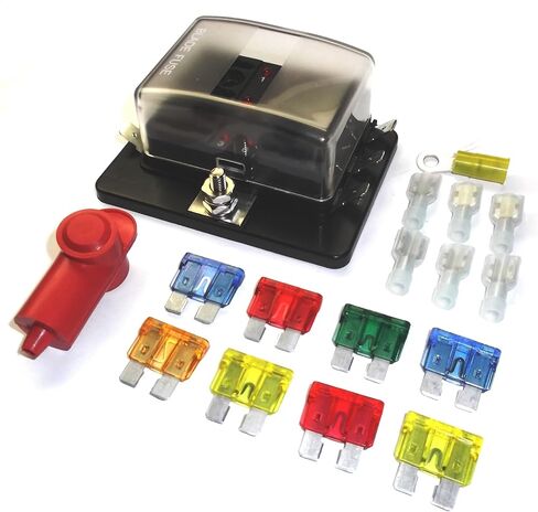 Fastronix 6 Circuit 100A LED Fuse Block and Cover Kit مع أطراف طرفية وصمامات ATO/ATC متميزة in Kuwait
