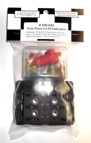 Fastronix 6 Circuit 100A LED Fuse Block and Cover Kit مع أطراف طرفية وصمامات ATO/ATC متميزة in Kuwait