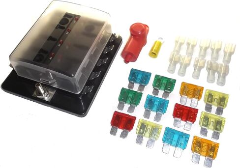 Fastronix 6 Circuit 100A LED Fuse Block and Cover Kit مع أطراف طرفية وصمامات ATO/ATC متميزة in Kuwait