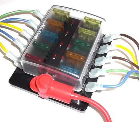 Fastronix 6 Circuit 100A LED Fuse Block and Cover Kit مع أطراف طرفية وصمامات ATO/ATC متميزة in Kuwait