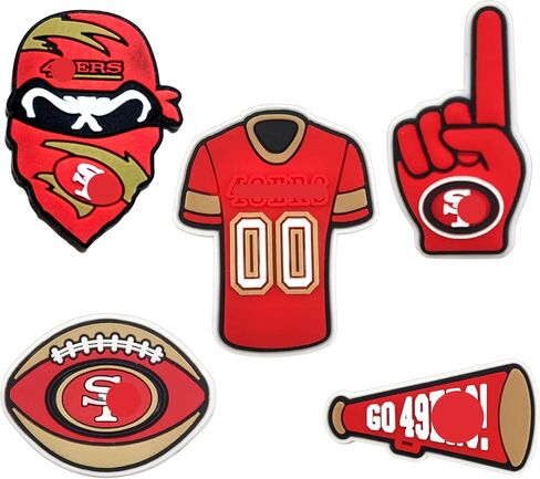 Football Team Shoe Decoration Charms for Shoe Wristband Clog Sandals | PVC Sport Team DIY Charm for Sandals | Cute Sports Charms Accessories for Unisex in Saudi Arabia