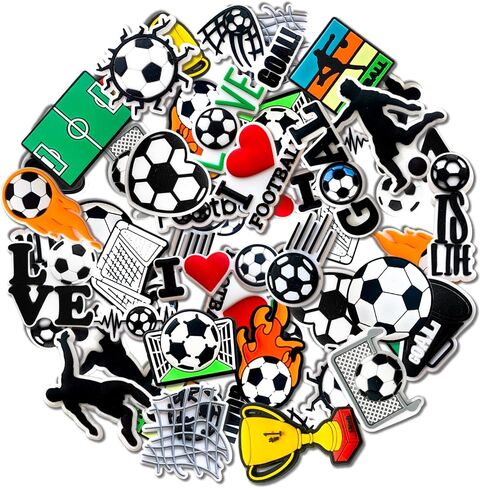20 25Pcs Sports Ball Shoe Decoration Charms for Croc Clog, Baseball Softball Basketball Hockey Cheer Gymnastics Fitness Charms for Adult Party Favor in Saudi Arabia