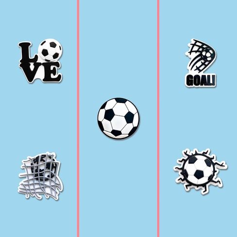 20 25Pcs Sports Ball Shoe Decoration Charms for Croc Clog, Baseball Softball Basketball Hockey Cheer Gymnastics Fitness Charms for Adult Party Favor in Saudi Arabia