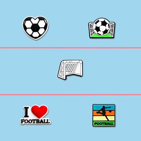 20 25Pcs Sports Ball Shoe Decoration Charms for Croc Clog, Baseball Softball Basketball Hockey Cheer Gymnastics Fitness Charms for Adult Party Favor in Saudi Arabia