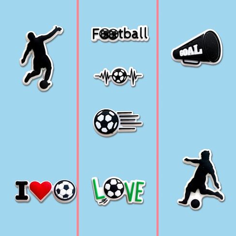 20 25Pcs Sports Ball Shoe Decoration Charms for Croc Clog, Baseball Softball Basketball Hockey Cheer Gymnastics Fitness Charms for Adult Party Favor in Saudi Arabia