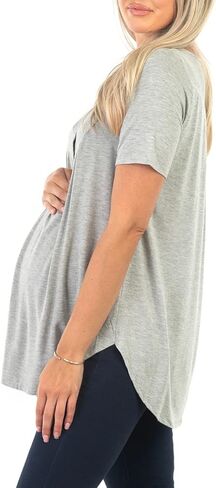 Mother Bee Maternity Short Sleeve 5 Button Top in Saudi Arabia