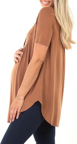 Mother Bee Maternity Short Sleeve 5 Button Top in Saudi Arabia