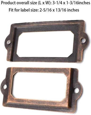 10 قطعة 83x30 مللي متر اللون البرونزي المعادن مكتب خزانة ملفات رفوف درج اسم بطاقة التسمية حامل إطارات مع مسامير in Kuwait