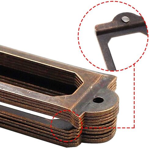 10 قطعة 83x30 مللي متر اللون البرونزي المعادن مكتب خزانة ملفات رفوف درج اسم بطاقة التسمية حامل إطارات مع مسامير in Kuwait