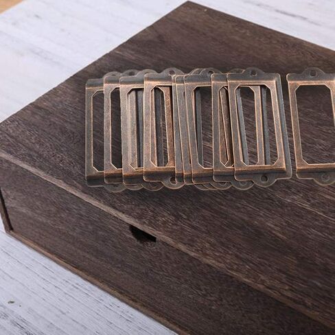 10 قطعة 83x30 مللي متر اللون البرونزي المعادن مكتب خزانة ملفات رفوف درج اسم بطاقة التسمية حامل إطارات مع مسامير in Kuwait