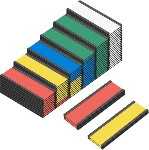 C Channel Colorful Magentic Label Holders 1x3 Inches, 5 Colors Magnetic Data Card Holders Kanban Board Magnet, Pack of 50 in Saudi Arabia