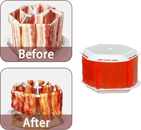Bacon Cooker for Microwave Oven, Cheermepie Large Capacity Microwave Bacon Cooker Tray with Lid, Holds 18 Strips of Bacon, Microwave Kitchen Accessories in Saudi Arabia