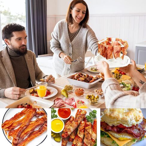 Bacon Cooker for Microwave Oven, Cheermepie Large Capacity Microwave Bacon Cooker Tray with Lid, Holds 18 Strips of Bacon, Microwave Kitchen Accessories in Saudi Arabia