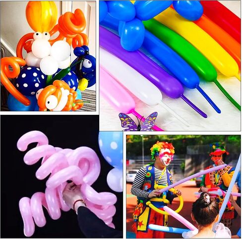 200Pcs 260 Balloons Clear Shine Long Balloons for Balloon Animals, Thickening Clear Long Skinny Latex Twisting Balloon for Balloon Garland Halloween Party Suppies Birthday Wedding-Clear in Saudi Arabia