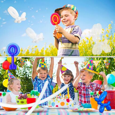 200Pcs 260 Balloons Clear Shine Long Balloons for Balloon Animals, Thickening Clear Long Skinny Latex Twisting Balloon for Balloon Garland Halloween Party Suppies Birthday Wedding-Clear in Saudi Arabia