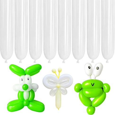 200Pcs 260 Balloons Clear Shine Long Balloons for Balloon Animals, Thickening Clear Long Skinny Latex Twisting Balloon for Balloon Garland Halloween Party Suppies Birthday Wedding-Clear in Saudi Arabia