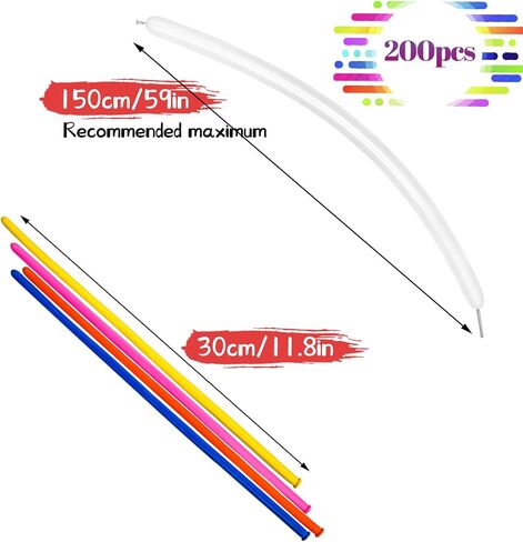 200Pcs 260 Balloons Clear Shine Long Balloons for Balloon Animals, Thickening Clear Long Skinny Latex Twisting Balloon for Balloon Garland Halloween Party Suppies Birthday Wedding-Clear in Saudi Arabia