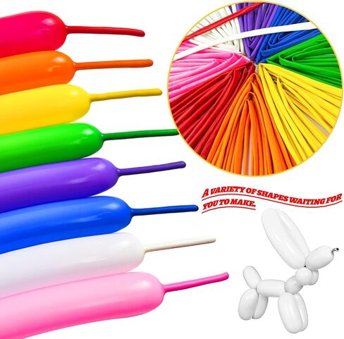 200Pcs 260 Balloons Clear Shine Long Balloons for Balloon Animals, Thickening Clear Long Skinny Latex Twisting Balloon for Balloon Garland Halloween Party Suppies Birthday Wedding-Clear in Saudi Arabia
