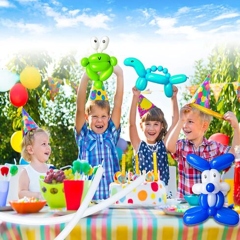 200Pcs 260 Balloons Clear Shine Long Balloons for Balloon Animals, Thickening Clear Long Skinny Latex Twisting Balloon for Balloon Garland Halloween Party Suppies Birthday Wedding-Clear in Saudi Arabia