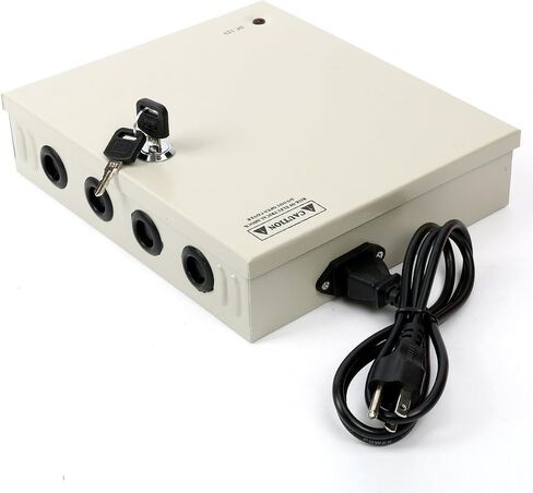 YaeTek 9 Channel CCTV Distributed Power Supply Box for Security Surveillance Camera Key Lock DC 12V 10A(12V 10A 120W 9OutPut) in Saudi Arabia