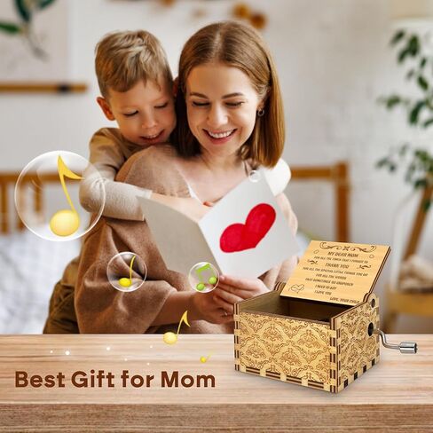 FNYDOX You are My Sunshine Music Box, Mom Mothers Day Birthday Gifts from Daughter Son Child Kids, Hand Crank I Love You Heart Engraved Musical Box in Saudi Arabia