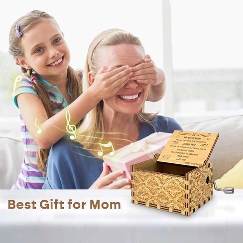 FNYDOX You are My Sunshine Music Box, Mom Mothers Day Birthday Gifts from Daughter Son Child Kids, Hand Crank I Love You Heart Engraved Musical Box in Saudi Arabia