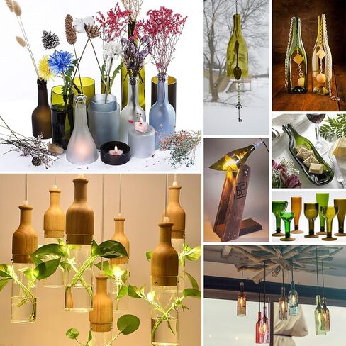 MiiMOO Glass Bottle Cutter, Upgraded Curve Glass Cutting Tool for Round, Square Bottles and Bottlenecks, DIY Craft Kit with Complete Accessories for Cutting Beer, Whiskey, Wine, Champagne in Saudi Arabia