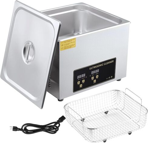 منظف ​​كبير بالموجات فوق الصوتية من Aprafie بسعة 30 لتر، إجمالي منظفات المكربن ​​بالموجات فوق الصوتية بقدرة 1100 وات لآلة تنظيف أجزاء البندقية مع سلة ومؤقت رقمي وسخان in Kuwait