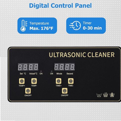 منظف ​​كبير بالموجات فوق الصوتية من Aprafie بسعة 30 لتر، إجمالي منظفات المكربن ​​بالموجات فوق الصوتية بقدرة 1100 وات لآلة تنظيف أجزاء البندقية مع سلة ومؤقت رقمي وسخان in Kuwait