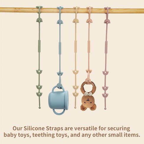 MumEZ Toy Straps for Baby - 5 Pack Stroller Straps, Stroller Accessories Applies to Strollers, High Chair, Cribs, Hanging Baskets, Car Seat, Shopping Trolley, Silicone Pacifier Clips in Saudi Arabia