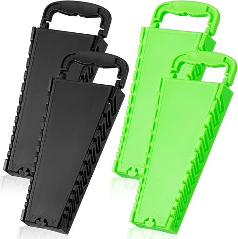Gisafai 4 Pcs Wrench Organizer for Tool Box 48-Slot Wrench Holder Socket Holder Set with Lock Cover Fit Metric Wrench Tray for Carrying or Hanging in Saudi Arabia