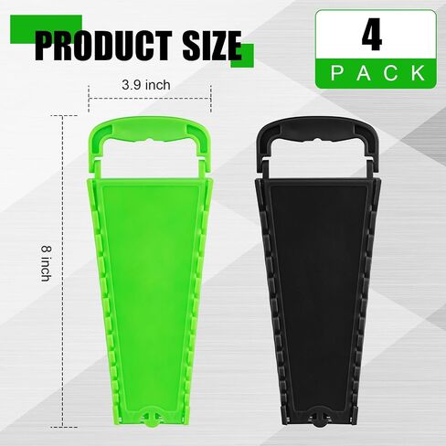 Gisafai 4 Pcs Wrench Organizer for Tool Box 48-Slot Wrench Holder Socket Holder Set with Lock Cover Fit Metric Wrench Tray for Carrying or Hanging in Saudi Arabia