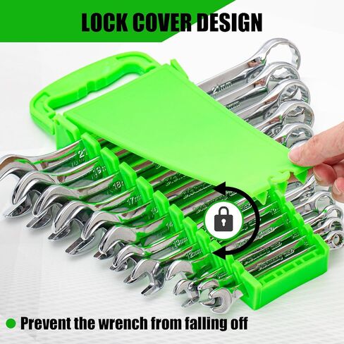 Gisafai 4 Pcs Wrench Organizer for Tool Box 48-Slot Wrench Holder Socket Holder Set with Lock Cover Fit Metric Wrench Tray for Carrying or Hanging in Saudi Arabia