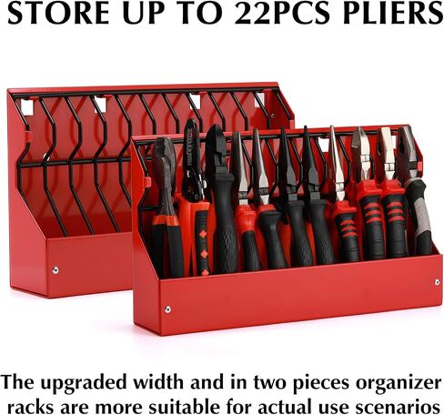 EMENTOL 11 Slots Plier Organizer Rack, Mounts on a Pegboard, Special Tilt Feature, Red/Black, for Toolbox Drawer or Workbench in Saudi Arabia
