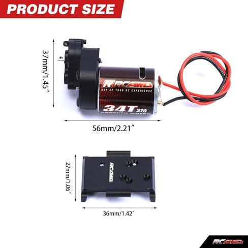 RCAWD CR18P 370 موتور 34T علبة التروس المعدنية كومبو نقل لهواية زائد 1/18 CR18P روك فان وتريل هنتر ترقية أجزاء in Saudi Arabia