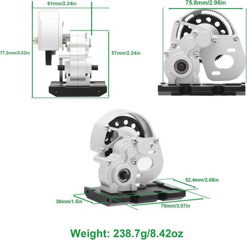 AMK 1/10 Transmission Aluminum SCX10 II Gearbox with Skid Plate for 1/10 RC Crawler Axial AX10 SMT10 Vanquish VS4-10 SCX10 II Upgrades Accessories (Purple) in Saudi Arabia