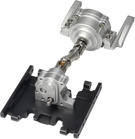 AMK Preceding Motor Planetary Gear 1/10 Scale Transmission, Aluminum Alloy Gearbox Transfer Case Skid Plate Drive Shaft Set for RC Crawler Axial SCX10 II LCG Chassis (Black) in Saudi Arabia