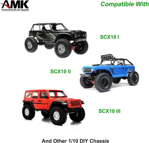 AMK Preceding Motor Planetary Gear 1/10 Scale Transmission, Aluminum Alloy Gearbox Transfer Case Skid Plate Drive Shaft Set for RC Crawler Axial SCX10 II LCG Chassis (Black) in Saudi Arabia