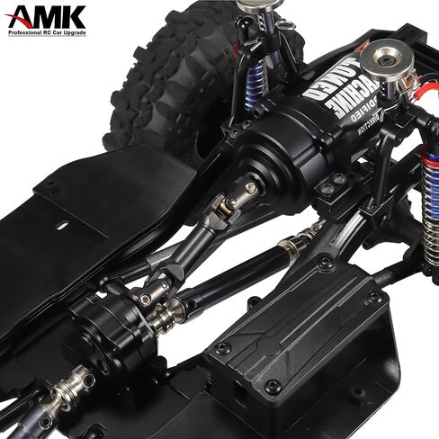 AMK Preceding Motor Planetary Gear 1/10 Scale Transmission, Aluminum Alloy Gearbox Transfer Case Skid Plate Drive Shaft Set for RC Crawler Axial SCX10 II LCG Chassis (Black) in Saudi Arabia