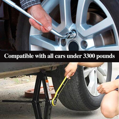 طقم جاك السيارة - جاك مقص لشاحنة السيارة ذات الدفع الرباعي، جاك مقص 1.5 طن (3300 رطل) سعة مع مقبض سقاطة ومفتاح عجلة in Kuwait